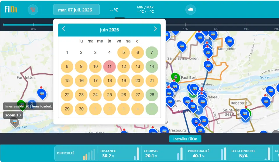 Filon, l'exploration – Supervision Cartographique et Temporelle des Transports